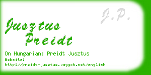 jusztus preidt business card